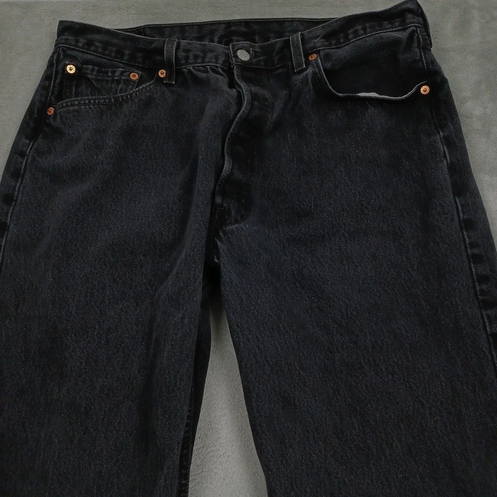 Vintage‎ Levis 501 Jeans Mens 38x34 Actual 34x34 Black Made In USA 501-0660